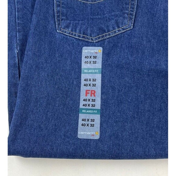 Carhartt Mens Flame Resistant Signature Denim Jean Relaxed Fit 40 X 32 Cat 2 NWT - Picture 4 of 10